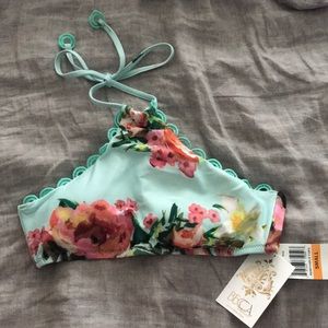 Becca floral swim top size small in sea glass